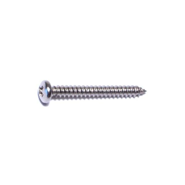 Midwest Fastener Sheet Metal Screw, #4 x 1 in, 18-8 Stainless Steel Pan Head Phillips Drive, 30 PK 77606 - main